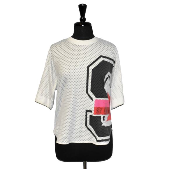 A8 ADIDAS BY STELLA McCARTNEY Stella Sport White Climate Mesh Shirt Top Size S - Picture 2 of 7